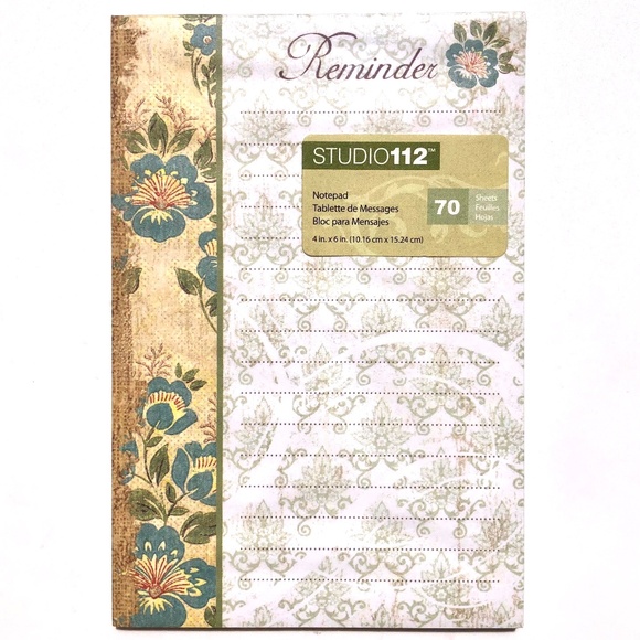 🦋 K&Company Studio112 Notepad 70 sheets 4 x 6 ruled Floral Wallpaper 30-596320 - Picture 1 of 5